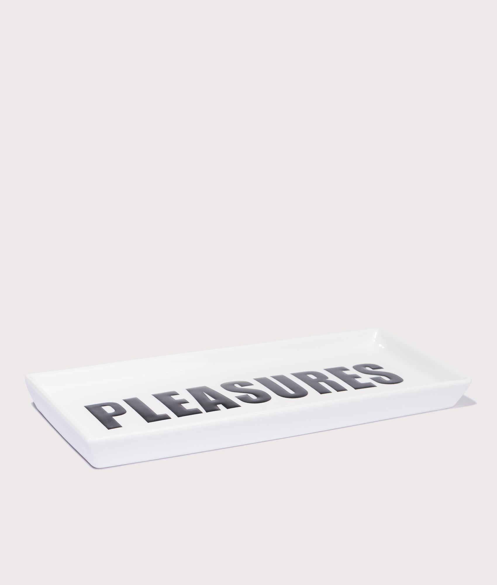 PLEASURES Ceramic Logo Tray in White - NOW OR NEVER