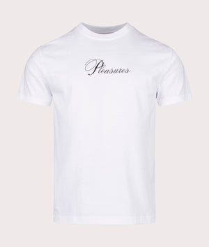 Stack T-Shirt in White by PLeasures. EQVVS Front Angle Shot.