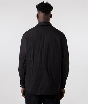 KENZO Bicolour KENZO Paris Padded Overshirt in Black, 100% Cotton Back Shot at EQVVS