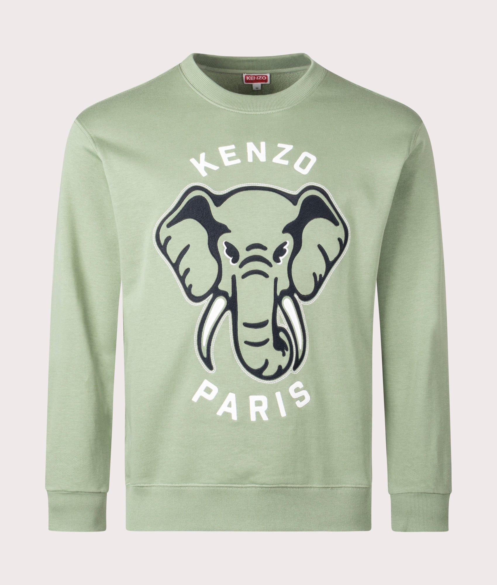 Elephant Embroidered Sweatshirt 47 Almond Green | Kenzo | EQVVS