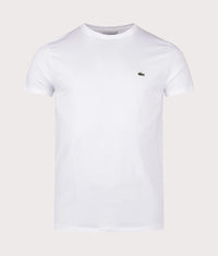 Pima Cotton Croc Logo T-Shirt: 001 White