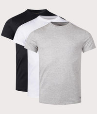 3 Pack Slim Fit Crewneck Loungewear T-Shirt: 002 3Pk White/Black/Andover Heather