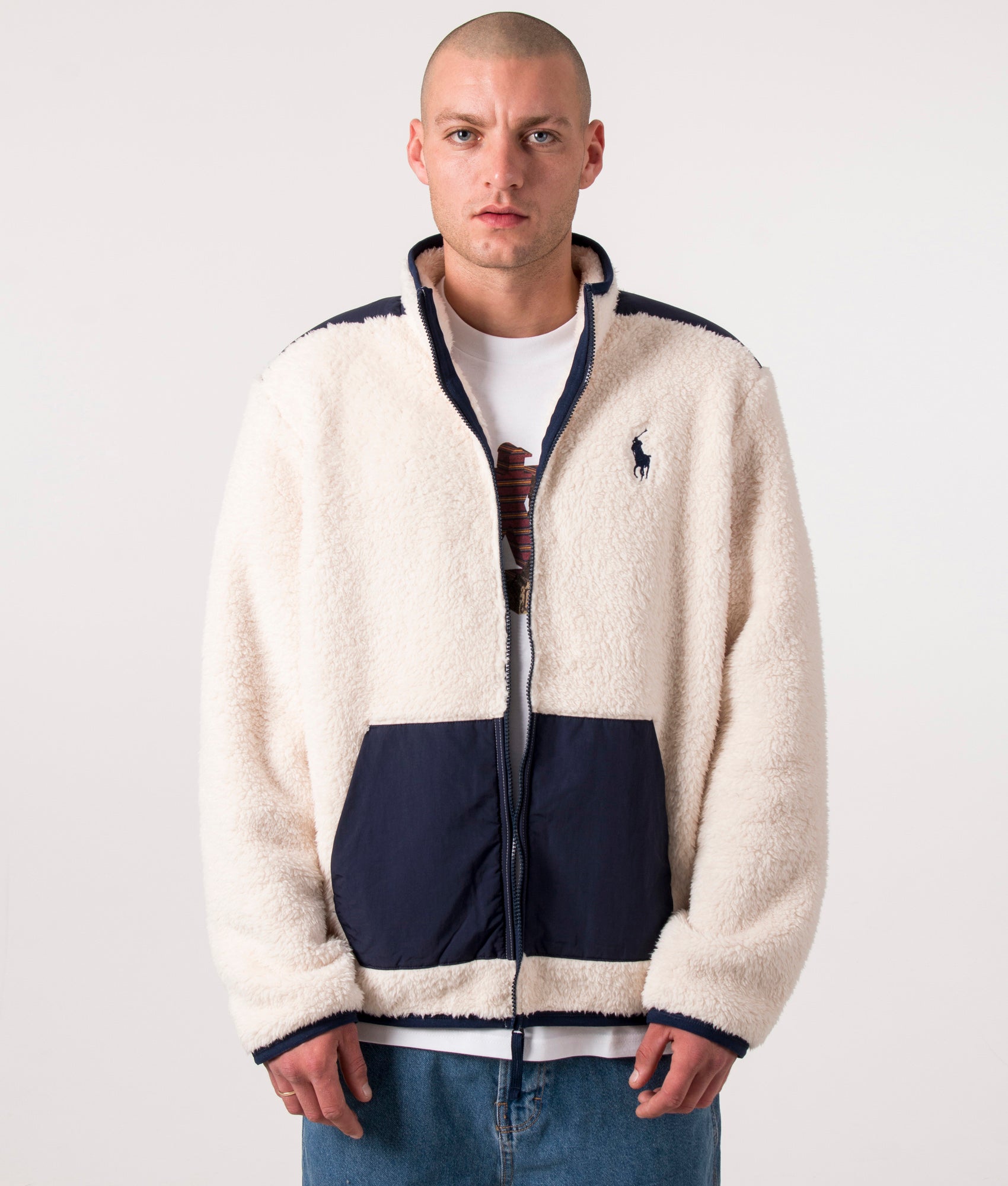 Hybrid Zip Fleece Jacket in Winter Cream | Polo Ralph Lauren