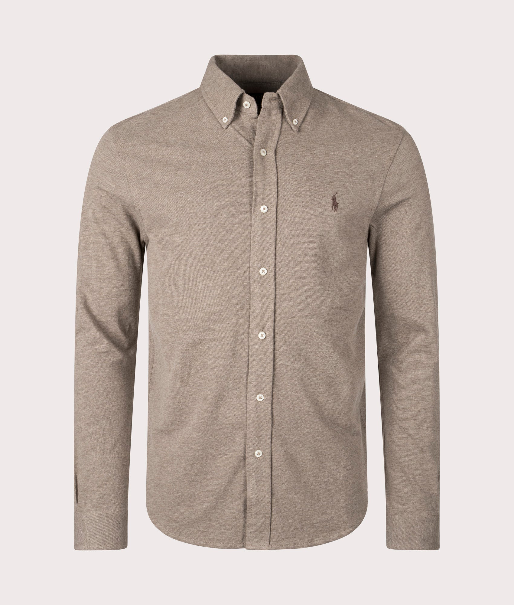 Featherweight Mesh Shirt Dark Taupe Heather | Polo Ralph Lauren 