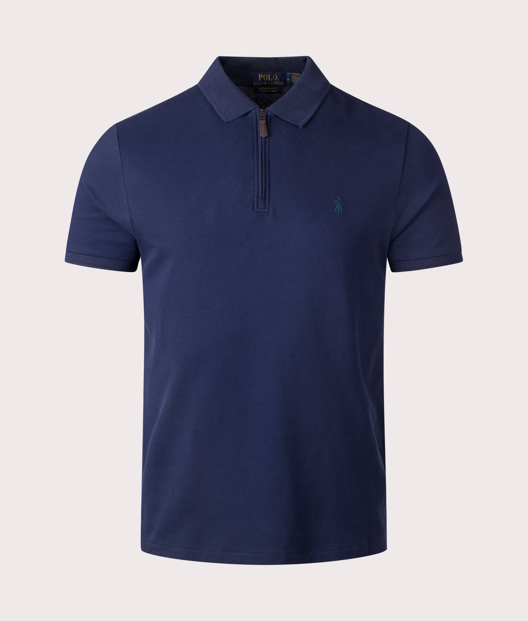 Custom Slim Fit Mesh Polo Shirt in Navy | Polo Ralph Lauren | EQVVS