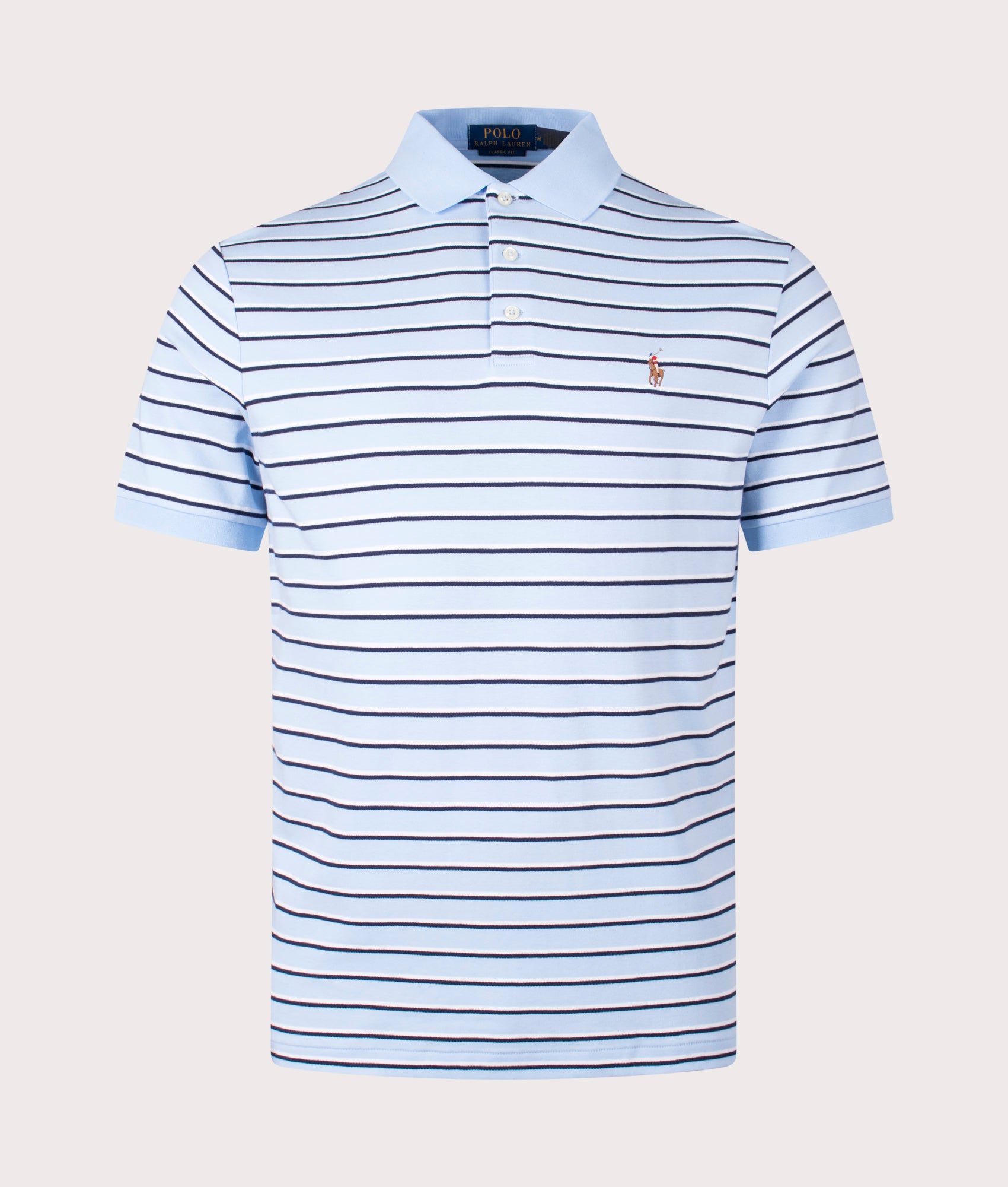 ClassicSoft Cotton Polo Office Blue Multi | Ralph Lauren | EQVVS