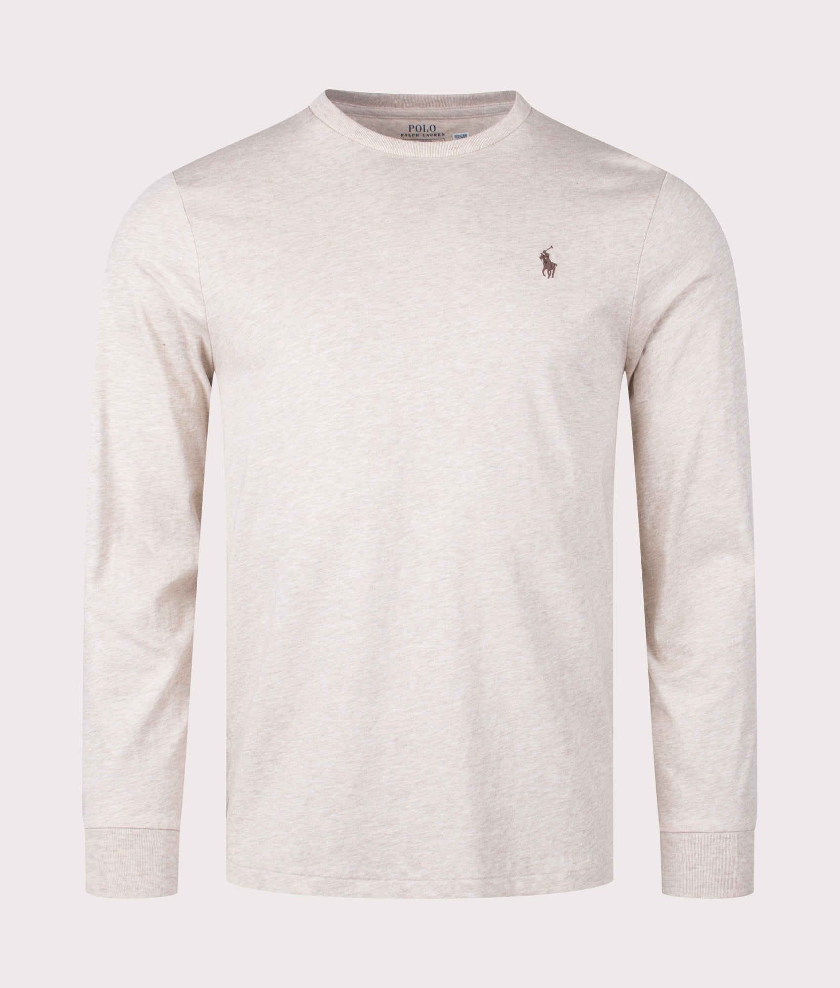 Custom Slim Fit Long Sleeve T-Shirt Beige | Polo Ralph