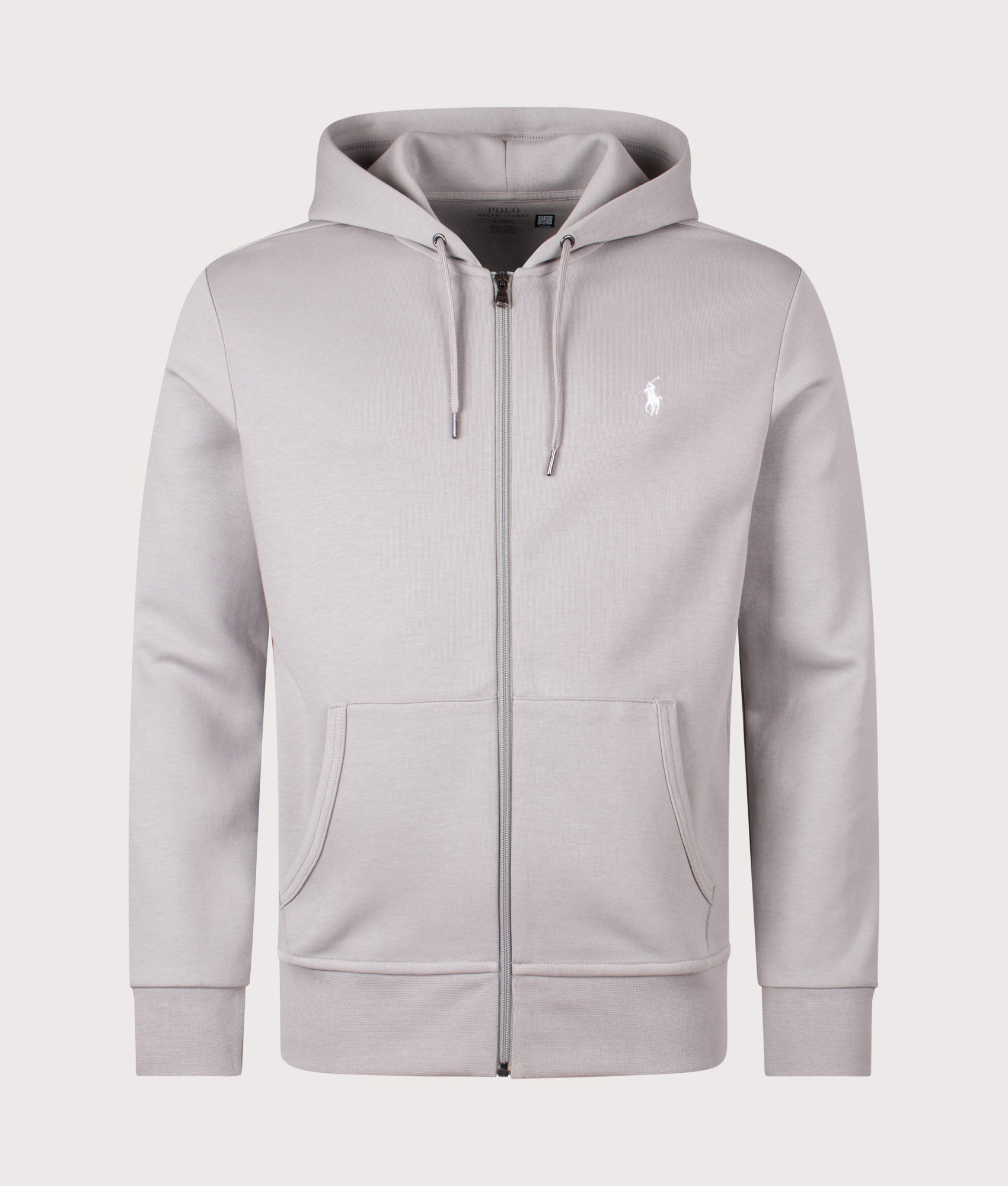 Zip Through Double Knit Hoodie in Grey Fog | Polo Ralph Lauren | EQVVS