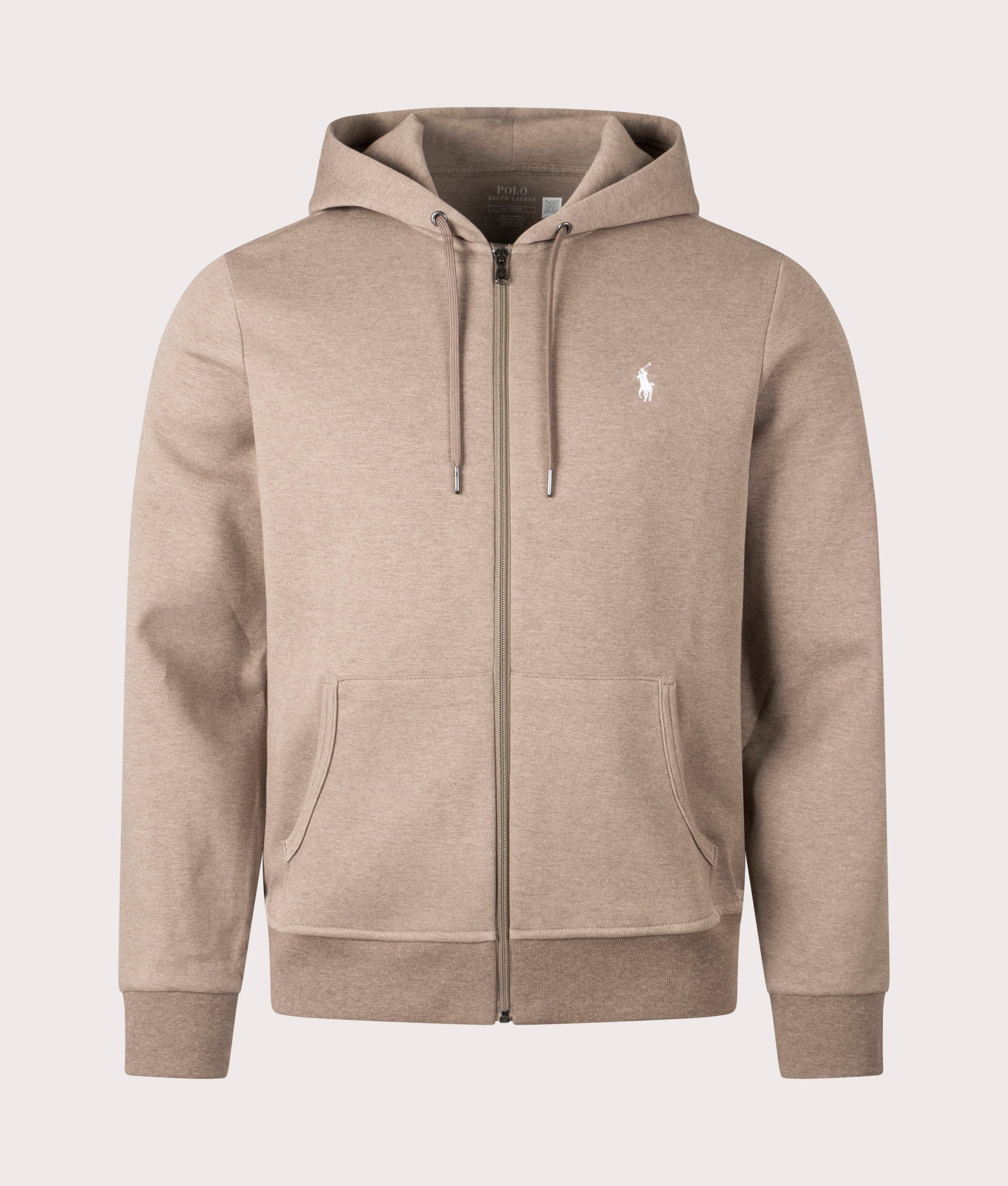 Zip Double Knit Hoodie in Brown Heather | Polo Ralph Lauren | EQVVS