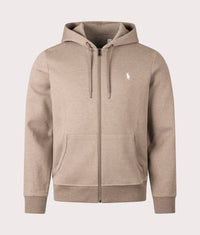 Zip Through Double Knit Hoodie: 050 Brown Heather
