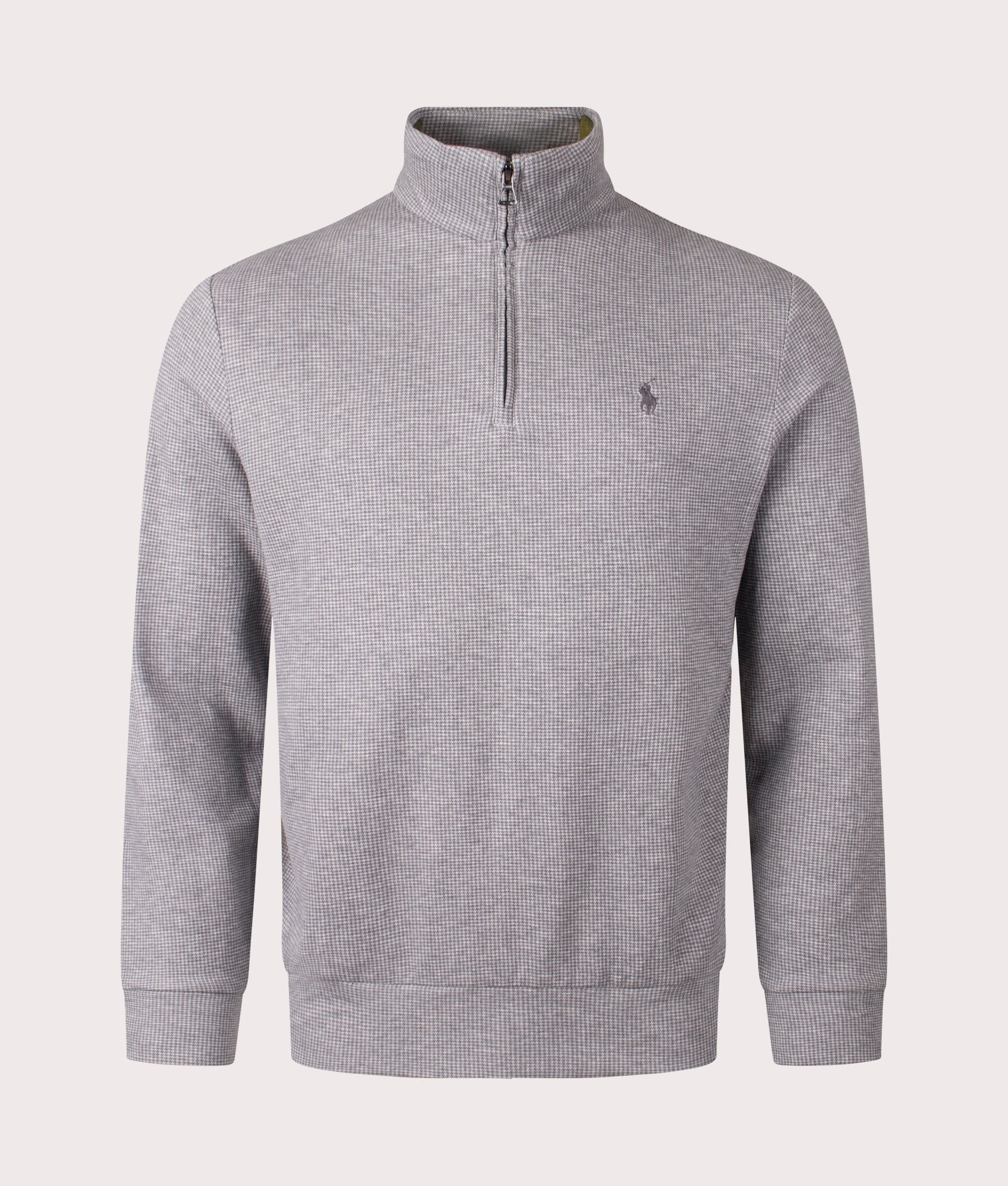★POLO RALPH LAUREN★ Polo logo sweatshirt hoodie (GREY) Houndstooth Quarter Zip Sweatshirt in Grey | Polo Ralph