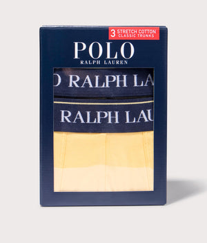 Polo Ralph Lauren Stretch Cotton 3 Pack Trunks Navy Armadillo Fall Yellow Box Shot at EQVVS