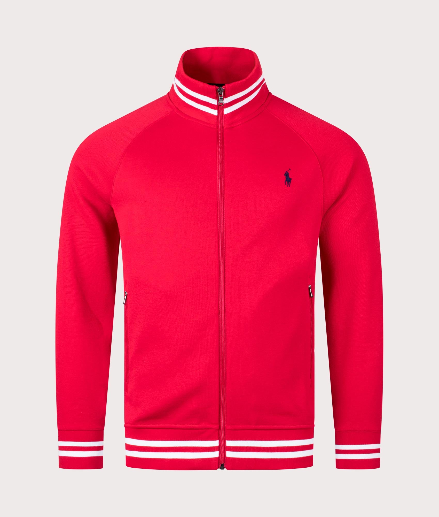 Zip Through Double Knit Track Top Red Multi Polo Ralph Lauren