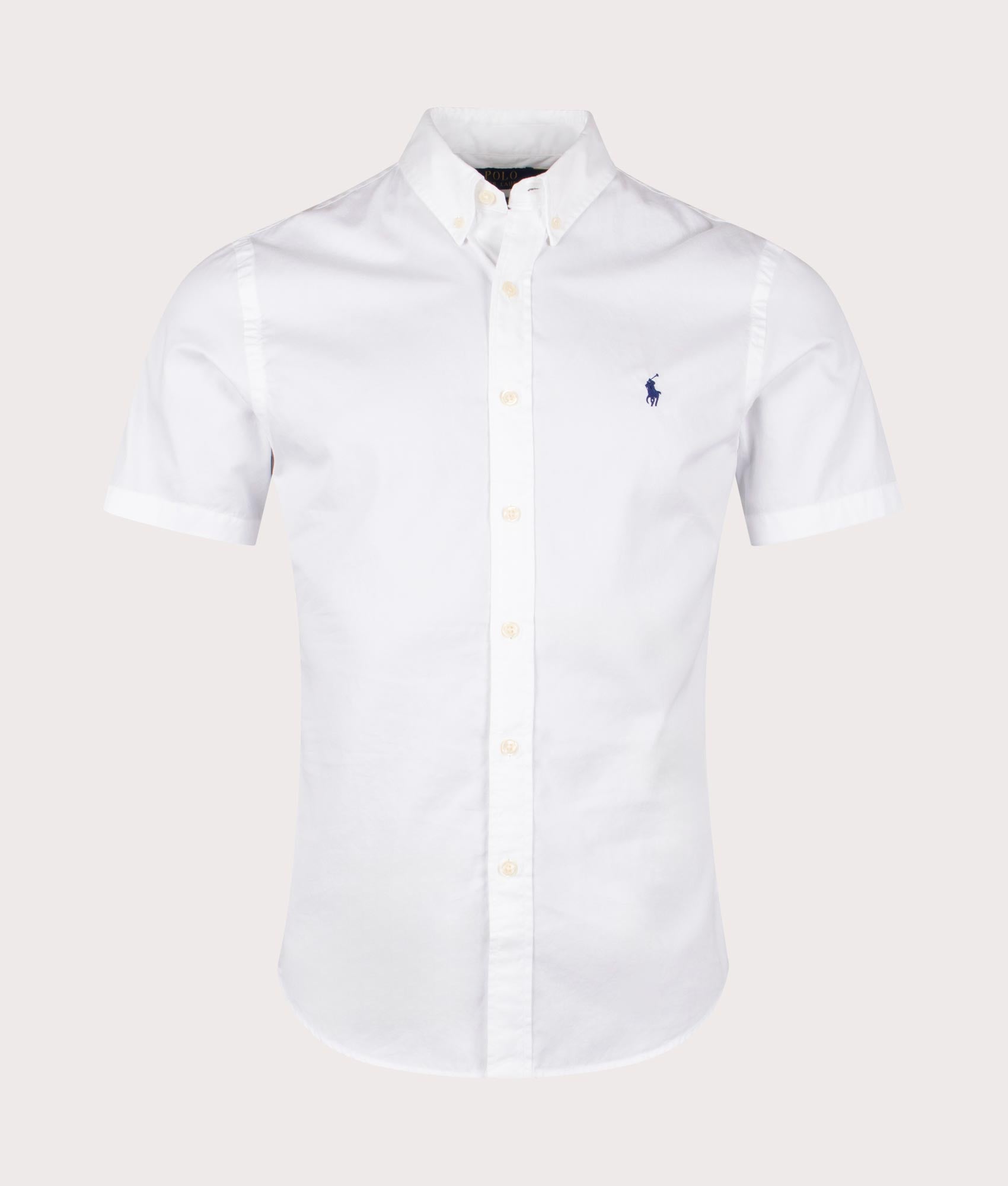 Slim Fit Short Sleeve Twill Shirt White Polo Ralph Lauren EQVVS