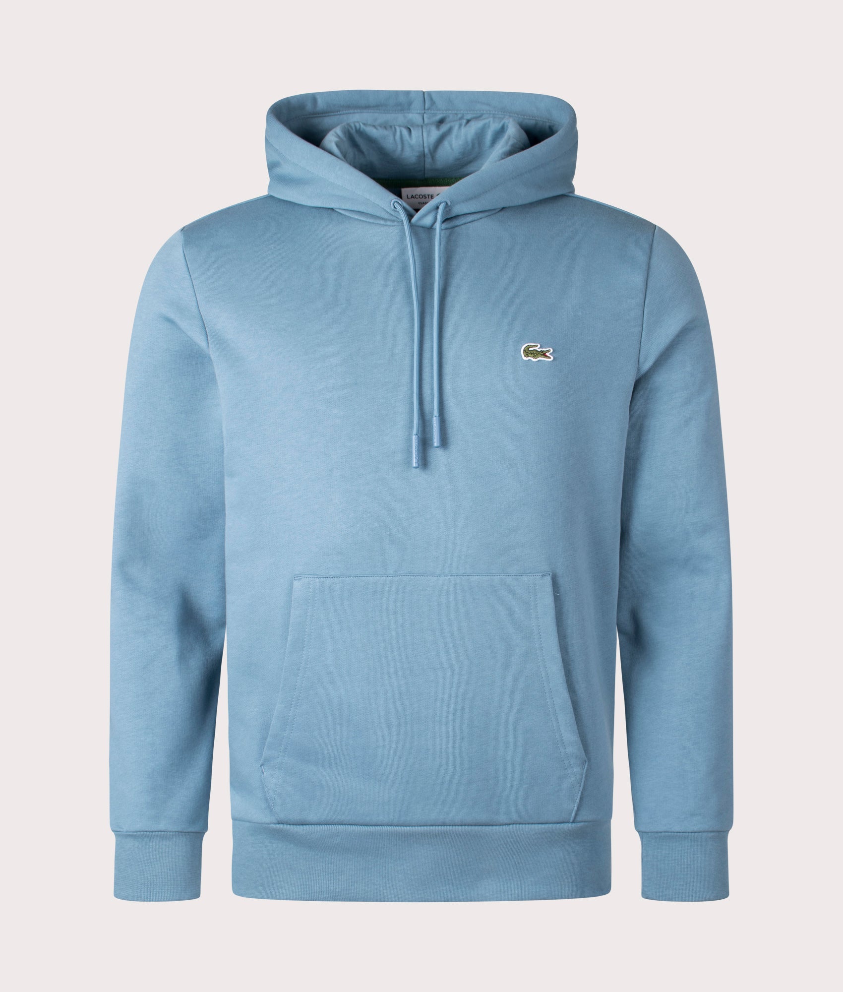 Relaxed Fit Brushed Cotton Fleece Hoodie Limestone Lacoste EQVVS