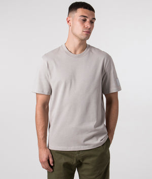 Relaxed-Fit-Ami-Patch-T-Shirt-Pearl-Grey-AMI-EQVVS-Front-Image