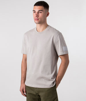 Relaxed-Fit-Ami-Patch-T-Shirt-Pearl-Grey-AMI-EQVVS-Side-Image