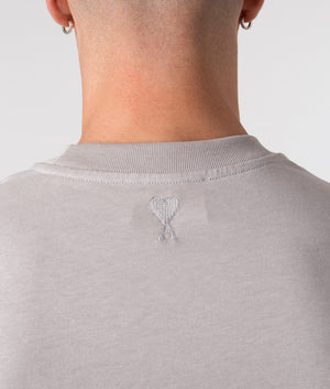 Relaxed-Fit-Ami-Patch-T-Shirt-Pearl-Grey-AMI-EQVVS-Detail-Image