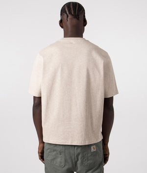 Ami De Coeur T-Shirt in Heather Light Beige by Ami. EQVVS Back Angle Shot.