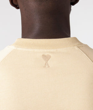 Ami De Coeur Loopback Sweatshirt AMI Yellow EQVVS Reverse Detail 