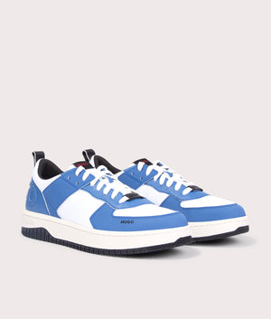 Mixed-Material-Kilian-Tenn-Pume-Low-Top-Trainers-Open-Blue-EQVVS