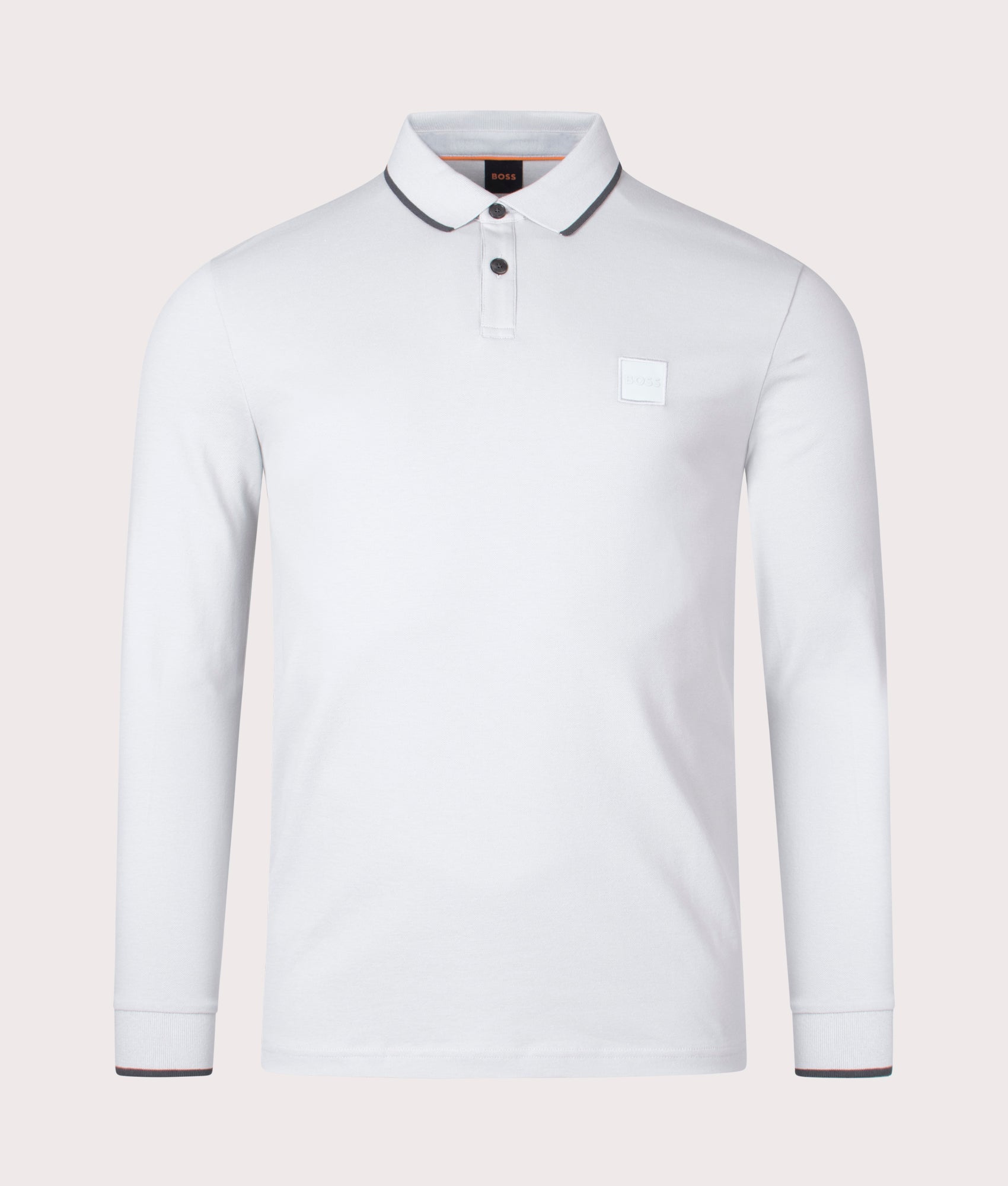 Long Sleeve Passertip Polo Shirt Light/Pastel Grey BOSS EQVVS