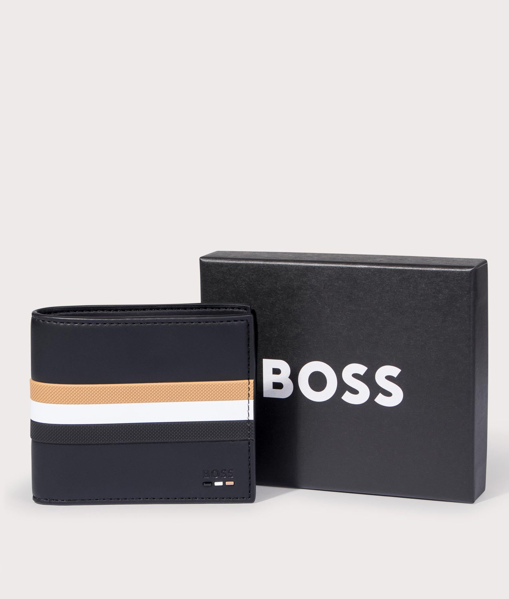 BOSS Men's Modern Leather Wallet With 8 Card Slots - Slim, Minimalist, High-Quality