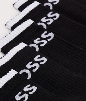 6 Pack QS Stripe Socks in Black by Boss. EQVVS Detail Shot.