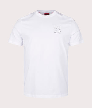 Detzington T-Shirt in White by Hugo. EQVVS Front Angle Shot.