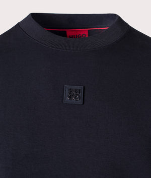 Relaxed Fit Dettil Sweatshirt in Black | HUGO | EQVVS logo shot