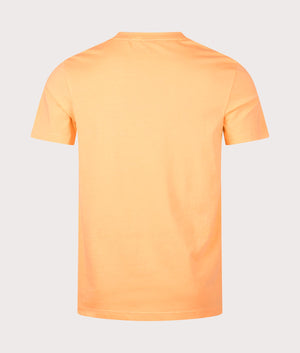 Round Neck T-Shirt in Medium Orange. EQVVS Back Angle Shot.