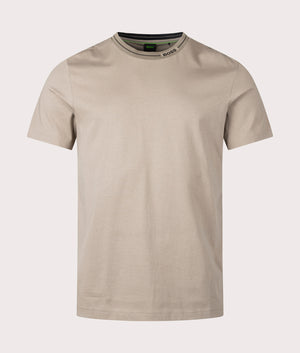 Tee 11 T-Shirt in Light Pastel Green by Boss. EQVVS Front Angle Shot.