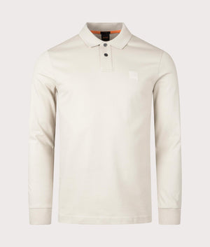 Passerby Polo Shirt in Light Beige by Boss. EQVVS Front Angle Shot.