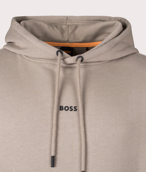 WeSmall Logo Hoodie in Open Brown by Boss. EQVVS Detail Shot.