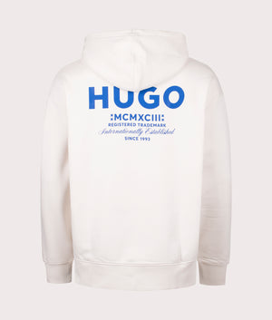 Relaxed Fit Nazardo Hoodie in Open White by Hugo. EQVVS Back Angle Shot.