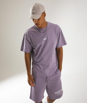 HUGO Relaxed Fit Nomario Sweat Shorts in 541 open purple Campaign at EQVVS