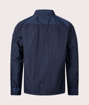 BOSS Lovel Zip Through Overshirt in Dark Blue Back Shot EQVVS