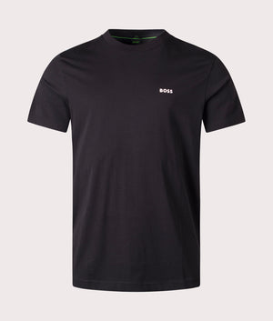 Tee T-Shirt in Black by Boss. EQVVS Front Angle Shot.