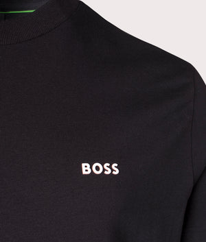 Tee T-Shirt in Black by Boss. EQVVS Detail Shot.
