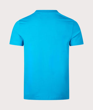 Crew Neck Tee T-Shirt in Turquoise Aqua by Boss. EQVVS Back Angle Shot.