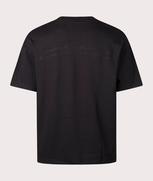 Deytimo T-Shirt in Black by Hugo. EQVVS Back Angle Shot.