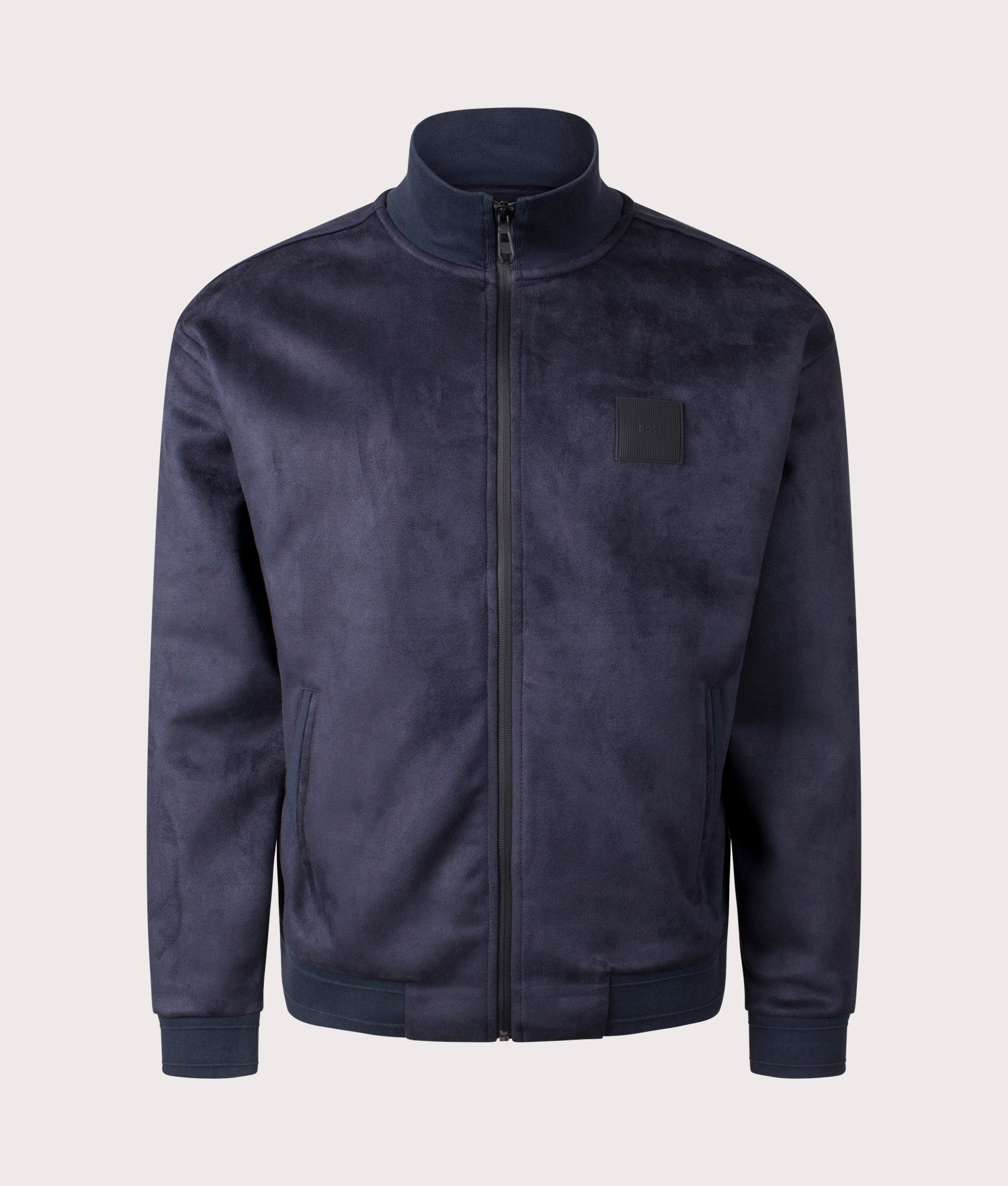 Sutton Suede Track Top in Dark Blue | BOSS | EQVVS