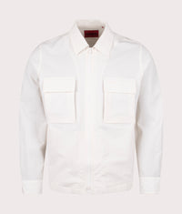 Oversized Eselio Zip Overshirt: 102 Natural