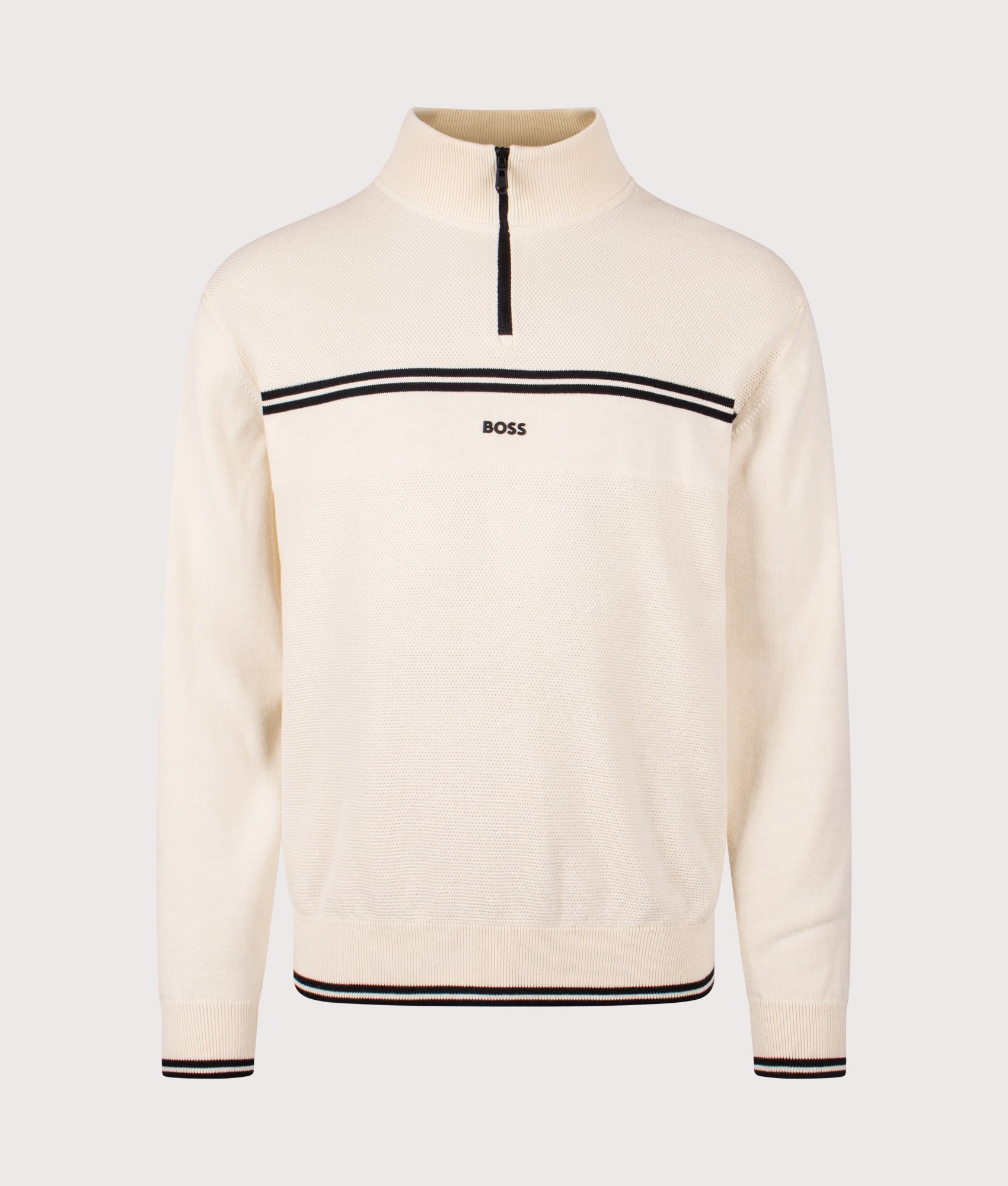 Zone Quarter Zip Sweatshirt in Open White | BOSS | EQVVS