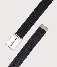 Chrome Logo Clip Belt: 89XX Black