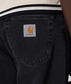 Relaxed Fit Landon Jeans in Black Stone Washed by Carhartt WIP. EQVVS Detail Shot.