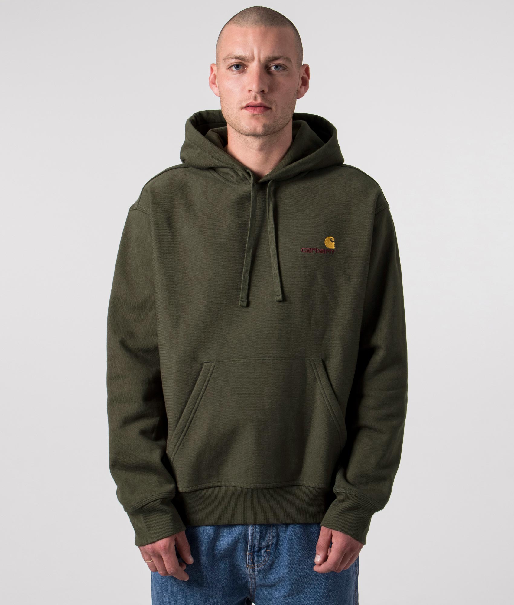 Relaxed Fit American Script Hoodie Plant, Carhartt WIP