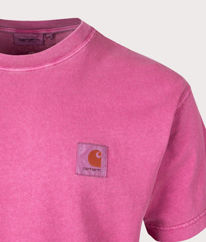 Relaxed Fit Nelson T-Shirt in Magenta by Carhartt WIP. EQVVS Detail Shot.