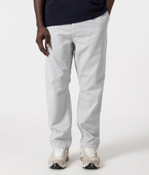 Carhartt WIP Flint Pants in Sonic Silver, 100% Cotton Model front Shot at EQVVS