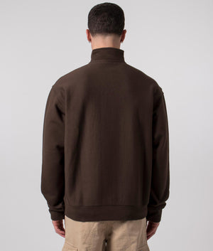 Relaxed Fit Quarter Zip American Script Sweatshirt | Carhartt WIP | EQVVS back model shot